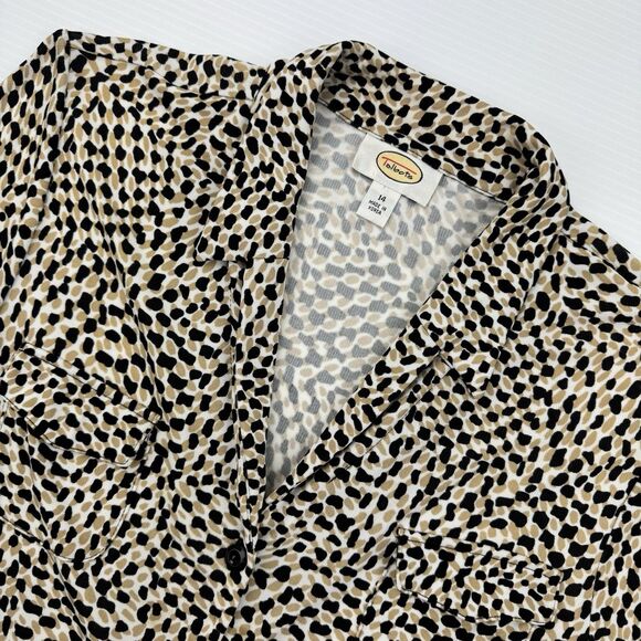 Vintage Talbots Blazer Size 14 Made in Korea Rayon Animal Print Button Front - Picture 1 of 10